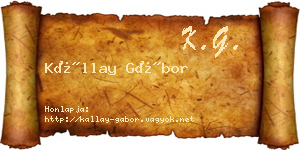 Kállay Gábor névjegykártya