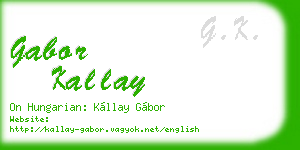 gabor kallay business card