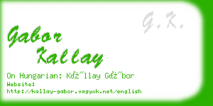 gabor kallay business card